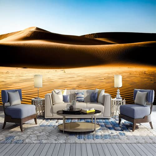 GIVLWF Papier Peint Panoramique de Dunes De Sable Doré D'Abu Dhabi, Désert Désolé Déco de La Maison - Pour Salon Chambre D'enfant Décoration Murale 150 x 70 cm