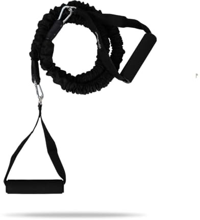 GymBeam Fitnessband mit Griffen - 5-15 kg Widerstandsband mit Griffen, 120 cm Länge, aus langlebigem Latex, ideal für Ganzkörpertraining, Fitnessband für Brust, Rücken (Black, 15 kg)