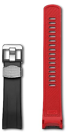 CRAFTER BLUE CB09 Uhrenarmband mit gebogenem Ende, Gummi-Armband, Ersatz Kompatibel mit Seiko Samurai Prospex Automatik-Taucheruhr SRPB51 SRPB09 SRPB53 SBDY007 SBDY009 SBDY029