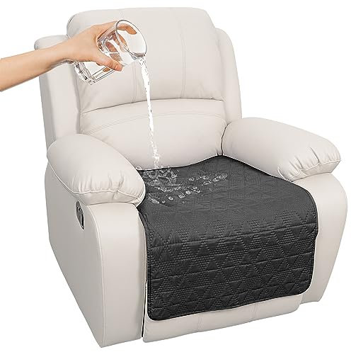 DUJUIKE Wasserdicht Sesselschoner Sesselauflage mit Armlehnen, Sesselschoner Bezug für Relaxsessel, Möbelschutz für Kinder, Hunde, Katzen (Schwarz, 1 Stück 58 X 89cm)