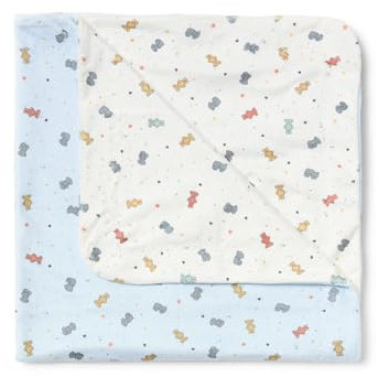 TOUS - Manta de Pelo Corto de bebé 75x75cm Charms (Celeste)