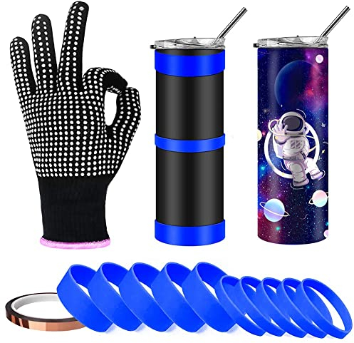 Tsadeer Set aus Silikon-Banderolen für Gläser mit 20 geraden Tassen, 30 Unzen, für Kaffeetasse, Pressmaschine, Wrap Bündel, Becher im Ofen
