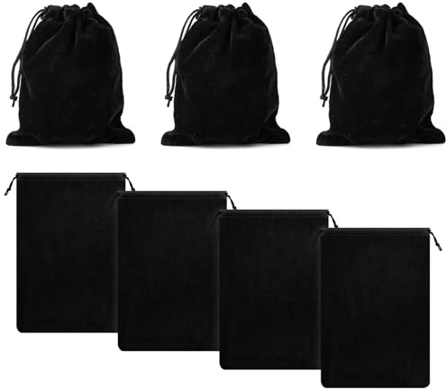 Swpeet 4pcs noir 8 x 12 pouces argent sac de rangement Kit, anti - goudron sac de rangement sac à bijoux, sac en tissu sac à main de garde en argent, idéal pour la protection des bijoux
