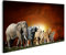 islandburner Prime Bild auf Leinwand Big Five auf Savanne Landschaft und Mount Kilimanjaro bei Sonnenunterg Bilder Wandbilder Poster
