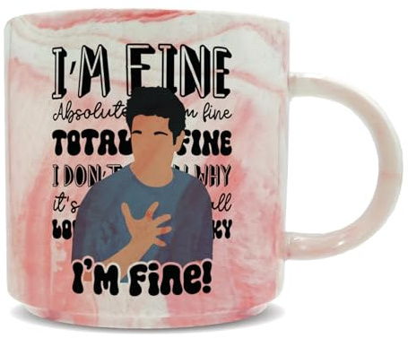 Hippowarehouse Ross I'm Fine Printed Mug Various Colour Options Ceramic Cup Kitchenware 11oz