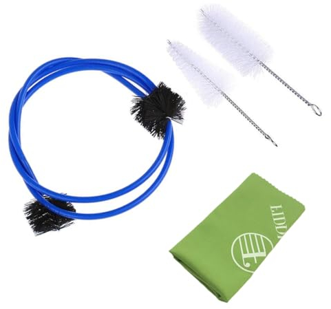 HZAOPZE 4 pcs Trompetenreinigung Set, Trompete Reinigung Pflege Kit Trompete Mundstück Bürste Ventil Pinsel Flexible Bürste mit Reinigungstuch, Zubehör Pflege für Musikinstrument
