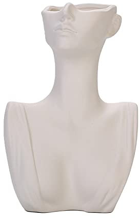 Körperförmige Vase, Keramik-Blumenvase, Moderne Kopfvase, Dekorative Blumenvase für Hochzeit, Büro, Küche, Heimdekoration (1)