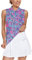 Soneven Golf Poloshirt Damen Ärmellos Sport Shirts für Damen Atmungsaktiv Tennis Shirt Polohemd Fitness Damen Shirts Ärmellose A-Rosa und Blauer Druck M