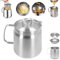 Olla con Filtro de Aceite de Acero Inoxidable 304, Recipiente para Grasa de Tocino con Colador y Tapa, Dispensador de Aceite de Gran Capacidad para Cocina, Ideal para Aceite de