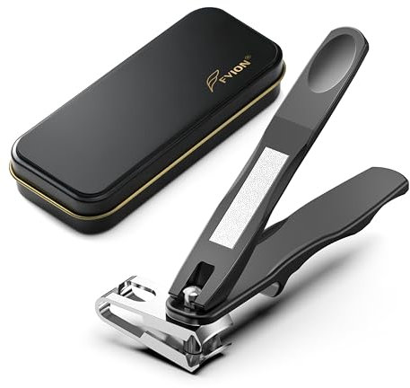 FVION Coupe-Ongles Rotatif pour Personnes âgées – Ergonomique Grande Ouverture, 360° Long Manche Coupe Ongle Idéal pour Ongles Épais