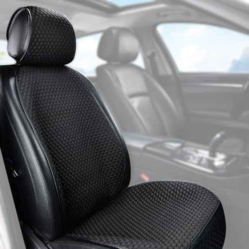 ZATOOTO Sitzbezug Auto Vordersitze, 1 Stück Sitzkissen Auto, Sitzauflage Auto Vordersitze, Sitzschutz, Autositzschoner Vorne, Atmungsaktiv, Anti-Rutsch, Schwarz