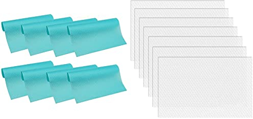 Fcuajdkq 8 per frigorifero, fodere per frigorifero, blu, con 7 trasparenti per frigorifero