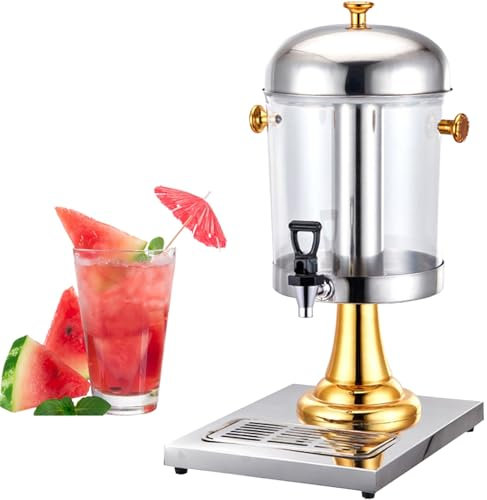 ELIKBH Distributeur Boisson Fontaine À Boisson 8L / 16L / 24L De Grande Capacité Machine À Jus De Fruits avec Robinet Distributeur Boisson pour Faire des Thés et des Jus(Color:Gold,Size:8L)