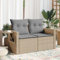 Keyroto Gartensofa 2 Sitzer Gartenlounge 2 Sitzer Rattan Sofa 2 Sitzer Sofa Balkon Lounge Möbel Outdoor Gartensofa mit Kissen Poly Rattan Beige