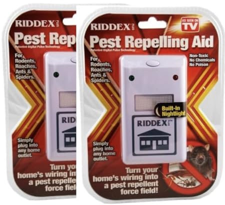 Riddex Plus Ultrasonic Pest Repeller - Electronic Rodent, Cockroach, Ant, and Spider Repellent - Non-Toxic Indoor & Outdoor Pest Control - Safe for Kids & Pets - Covers Up to 150 Sqm