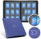 Deoyibu Toploader Binder Alben 100% für 288 Sammelkarten Toploader, 9-beidseitigen Card Binder mit PU-Leder für 3x4 Rigid Toploader, Sammelkarten Album Ideal für TCG, MTG etc., Blau