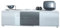 Vladon TV Lowboard Linio V1, Fernsehtisch mit 2 Türen und 2 Schubladen – Weiß/Grau Hochglanz (138,5 x 37,5 x 35 cm)