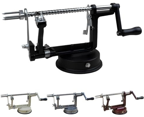 Linxor - Épluche pomme, poire, 3 en 1, pèle, tranche, évide, avec ventouse - Plusieurs coloris