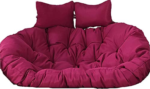 Lila Doppelsitzer Hängematte Schaukel Stuhl Kissen mit Kopfstütze Wasserdicht Bezug Waschbar und Abnehmbar Ideal für Hängekorb Stuhl 2 Personen Nutzung