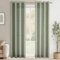 CUTEWIND Halbtransparente Gardinen Schals 2 Set Leinenoptik Landhausstil Vorhänge Wohnzimmer mit Ösen, 240 cm Lang, 140 cm Breit, Vorhang Leinen Salbeigrün Schlafzimmer Curtains Living Room