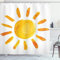 Duschvorhang Orange Gelbe Sonne Shower Curtains Anti-Schimmel Duschvorhänge Waschbar Duschvorhang Wasserdicht Duschvorhang Badewanne Badvorhang mit 12 Duschvorhängeringen (90x180cm)