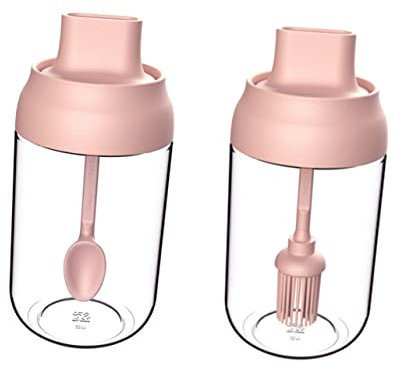 HOLIDYOYO Seasoning Bottle and Grill Brush Condiment Container for Oil Storage for Barbecue Condiment Bottle