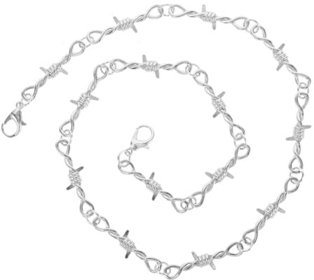 LIFKOME Collana Filo Spinato in Metallo Argento Per Donna Uomo Hip Hop Catena Gioielli Alla Moda