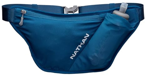 Nathan Hydrapak Trinkgürtel zum Laufen, weiche Flasche, 750 ml, mit ExoSpine, atmungsaktiv, verstellbare bequeme Passform, abgewinkelter Flaschenhalter, Pinnacle FeatherLite, ultraleicht, Sailor Blue