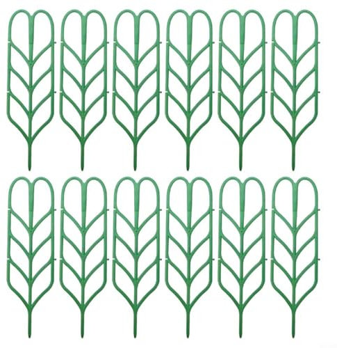 12-teiliges Klettergerüst aus Kunststoff für Pflanzen – platzsparendes Design, stabile Konstruktion, vielseitig einsetzbar, einfache Montage, fördert gesundes Wachstum, kompakte 15 x 35 cm, grüne
