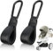 Pram Hook Clips, 2pcs Buggy Clips Carrier Pram Hooks, Pram Bag Holder Made of Leather, Bag Hooks for Stroller, Pram Clips, Pram Hooks for Bags, Backpack Black