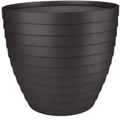 Pot en Plastique Ø130 mm, Couleur Gris Anthracite, idéal pour Plantes, décoratif et résistant, intérieur et extérieur.