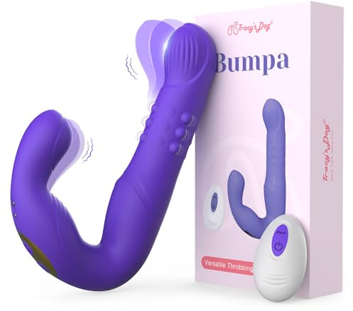 Tracy's Dog Prostate Massager Anal Vibrator, Sex Toys for Men P Spot Vibrator Dildos with 3 Wiggling 3 Throbbing 10 Vibrating Modes, Butt Plug Stimulator for Men Couples (Bumpa)