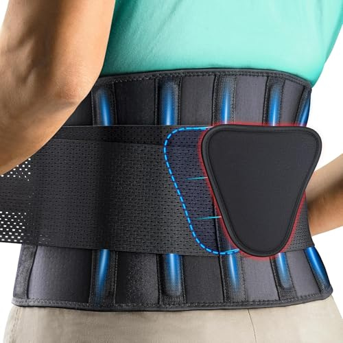 Generico Fitcorpox Fascia Lombare Supporto Schiena con Stecche Ergonomiche – Cintura Posturale Ortopedica Uomo Donna – Fascia Elastica Traspirante per Mal di Schiena, Postura, Sport,Lavoro (XL)