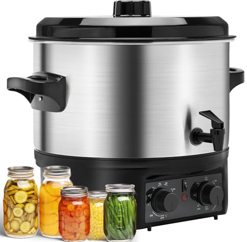 14.5 Quart Electric Water Bath Canner, 1500W Electric Pot for Home Canning, Preservation Jars, Slow Cooker and More, Adjustable Temperature & Timer, Can