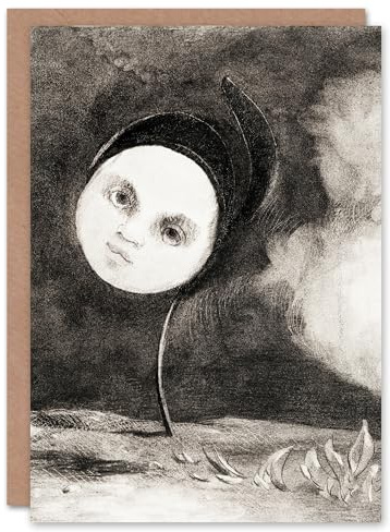 Artery8 Odilon Redon Art Card Strange Flower with a Face