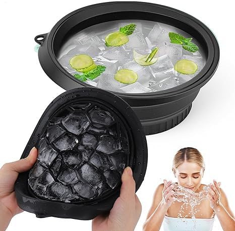 Bol De Visage Pour Glace Avec Ice-tray Intégré, Bol À Glace En Silicone Pour Visage, Bassin De Lavage En Silicone Portable Pliable Pour La Peau Apaisante, Lavage Pour Usage Domestique Ou Trave