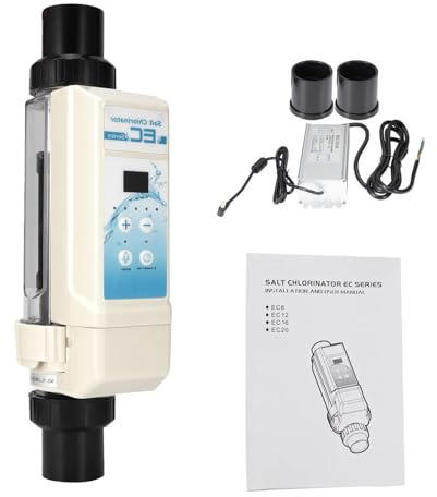 ORIDLECTAL Water Purification Salt Chlorine Device, Salzelektrolyseanlage für Pool, Chlorinator Salzwassersystem mit LED-Bedienfeld, Salzgehaltsanzeige, für Hydrotherapiebecken 20g/h