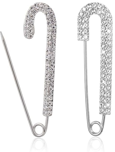 TSWNG Lot de 2 épingles à nourrice en strass, pour robe de mariée, pantalon serré, grandes broches et épingles pour vêtements de femme, écharpe, doré