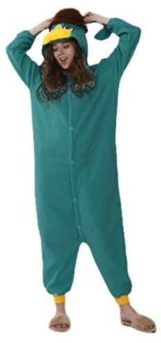 Zanisouta Disfraces de carnaval para mujer, talla única de animales, ropa de dormir para adultos, con capucha, pijamas, disfraz de animales de ornitorrinco, pijama de Navidad, carnaval, una pieza