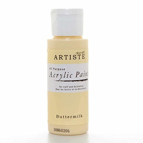 Artiste Acrylic Paint 59ml 2Oz Buttermilk, Quick-Drying Professional Art, Craft and Hobby Artists Paint, Vibrant Colour, Water-Based Paints Cover All Surfaces with Ease, Ideal for Travel Artists