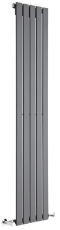 Milano Alpha Anthracite Vertical Single Flat Panel Radiator - 1600mm x 350mm