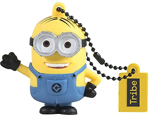 Tribe - Chiavetta USB 16 GB Dave - Memoria Flash Drive 2.0, Personaggio Originale Minions, Pennetta USB Compatibile con Windows, Linux e Mac