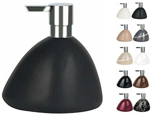 Spirella Seifenspender Etna Flüssigseifen-Spender Polyresin Steinoptik Schwarz 400ml