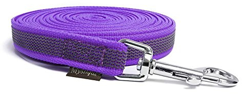 Mystique® Gummierte Schleppleine 20mm lila 10m mit HS