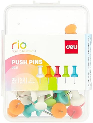 Deli e0021 Reißzwecken, Mehrfarbig