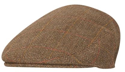 WALKER AND HAWKES - Cambridge - Unisex Schiebermütze aus Tweed - Country-Stil - Braun Tweed - S (57cm)