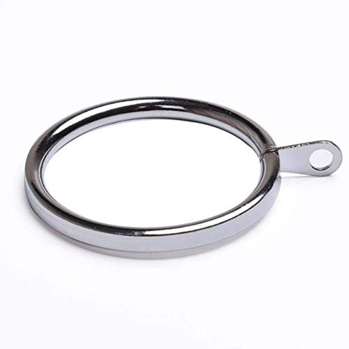 Coideal Metal Curtain Rail Rings with Eyelets, 20 Pack 45mm Large Silver Heavy-duty Round Decorative Drapery Pole Rod Hanging Rings