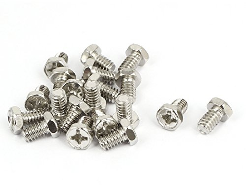 Aexit Bulloni esagonali M6 x 1,25 x 10 mm Toccate viti a testa Phillips Silver Tone 20pz ID: 784891