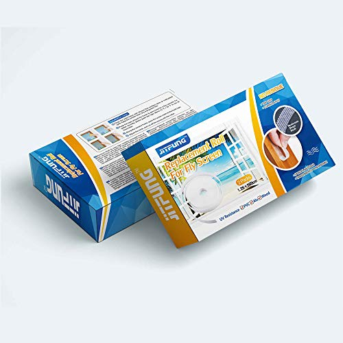 JIT-FUNG Selbstklebende Hakenband-Ersatzrolle für Fenster-Fliegengitter-Netz, 1,25 * 560 cm, 2 Rollen [SPURLOS ABLÖSBAR]