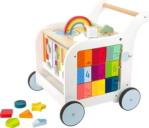 small foot Lauflernwagen Elefant, aus Holz, für erste Gehversuche, multifunktional zur Förderung der Motorik, 11607